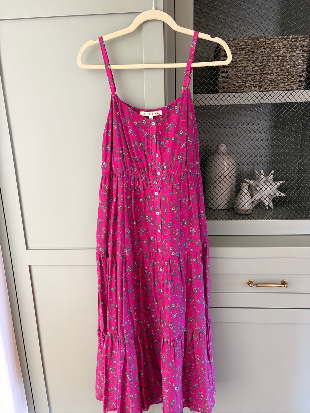 Pink Floral Button Front Sundress